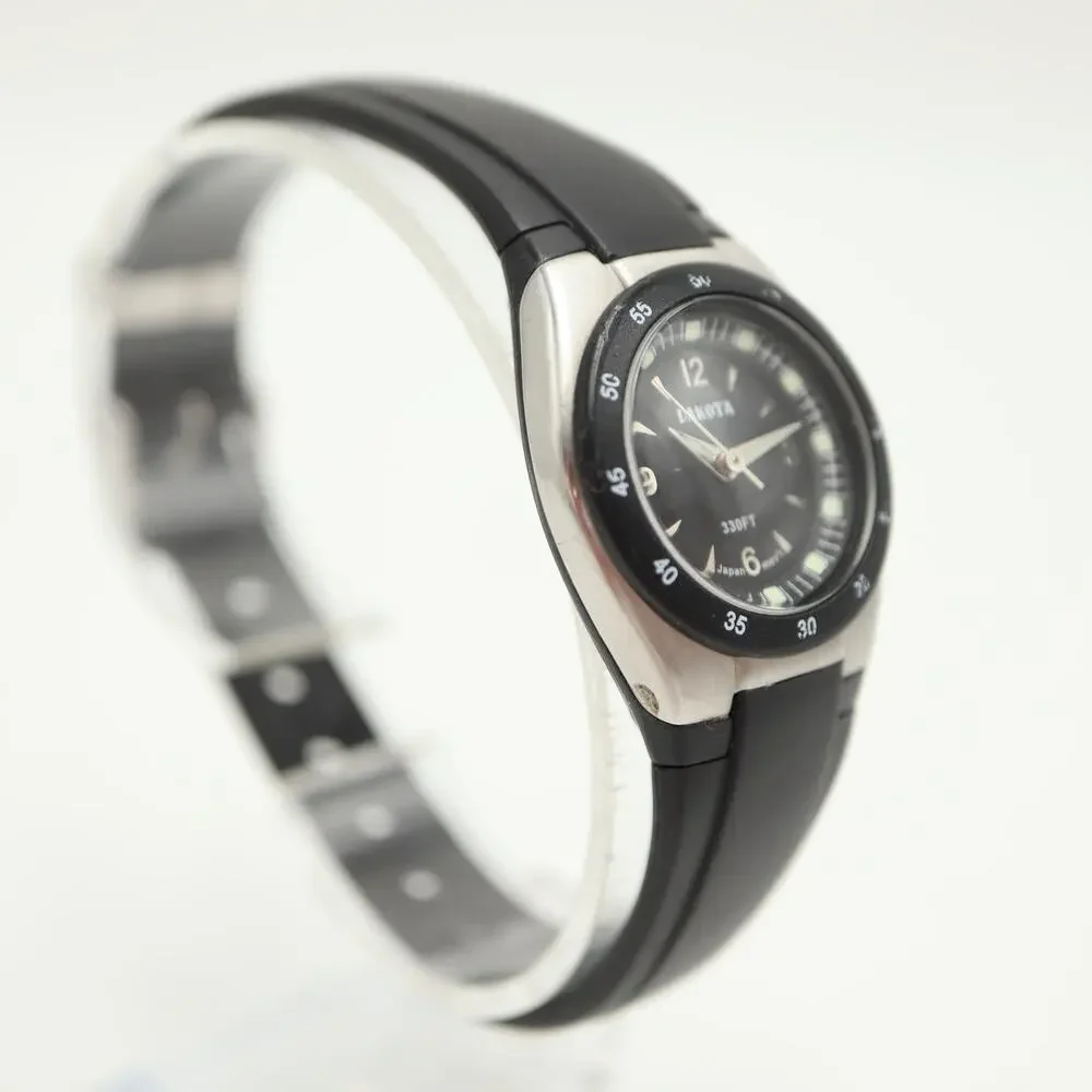 Vintage Dakota Sport Black Silver 25mm Womens Watch 100M Resin w New Battery
